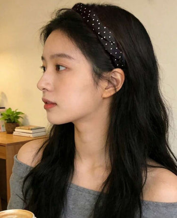 2pcs/1pc Polka Dot Black & White Hair Hoop, Elegant French Style Hair Accessory, Hair Clip Headband