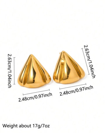 Minimalist Geometric Triangle Stainless Steel Earrings, Fashionable & Elegant Jewelry Gift For Women, Valentine's Day