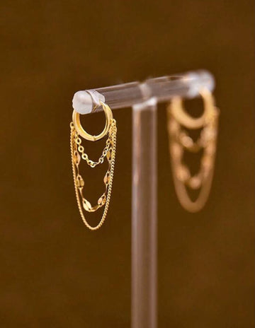 1 Pair Exquisite Stainless Steel Chain Earrings, Suitable For Women And Girls, Fashionable Daily Wear, Perfect Gift For Her