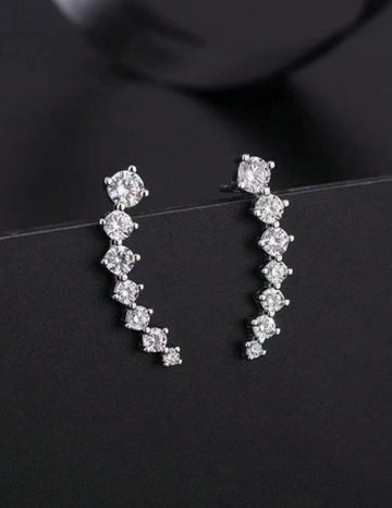 1 Pair Exquisite Elegant Luxury Sparkling Seven-Star Earrings, Fashion Casual Style, Jewelry Accessory, Suitable For Women's Daily Wear, Holiday Gift, Ideal Choice For Valentine's Day, Suitable For All Seasons