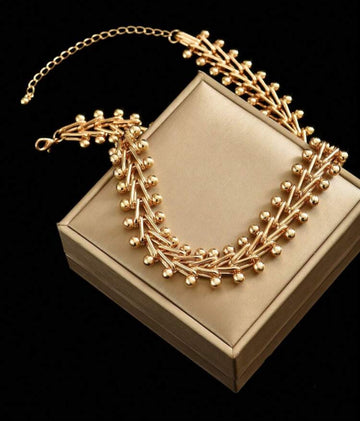 1pc Fashionable Vintage Woven Metal Necklace, Suitable For Daily Wear
