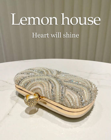 Handmade Woven Wicker Bag Pearl Decor Gift Basket With Handle, Suitable As Crossbody Bag Or Souvenir Bag, Drawstring Pouch, Home Decoration