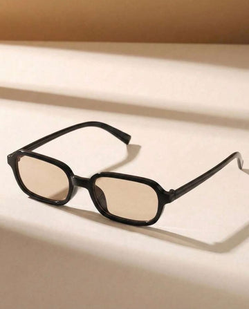 1 Pair Women's Square Light Brown Premium Sunglasses, Ins-Style Design, Perfect Blend Of Modernity And Vintage Charm