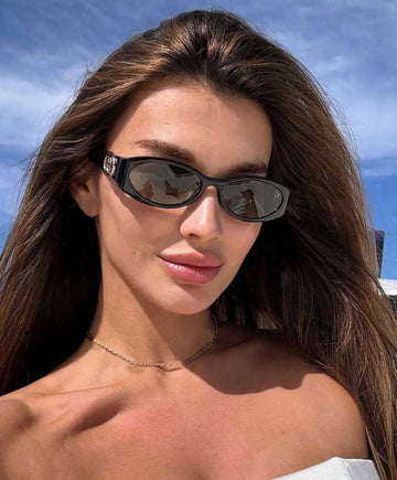 1pc Elegant Small Frame Oval Fashionable Glasses, Retro Personalized Casual Versatile Women's Glasses, Suitable For Daily Wear, Street Style, Vacation, Travel, Summer Beach, Outdoor, Travel Beach Accessories