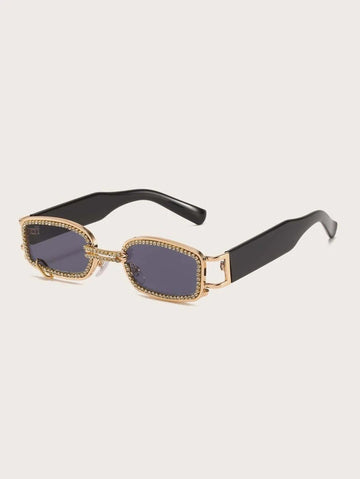 Rhinestone Decor Fashion Glasses