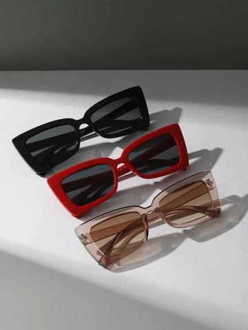 3pairs Women Geo Frame Sunglasses Travel Accessories