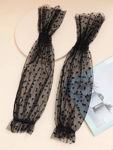 1pc Heart Pattern Flounce Cuff Arm Sleeves Evening Party Accessories for Women
