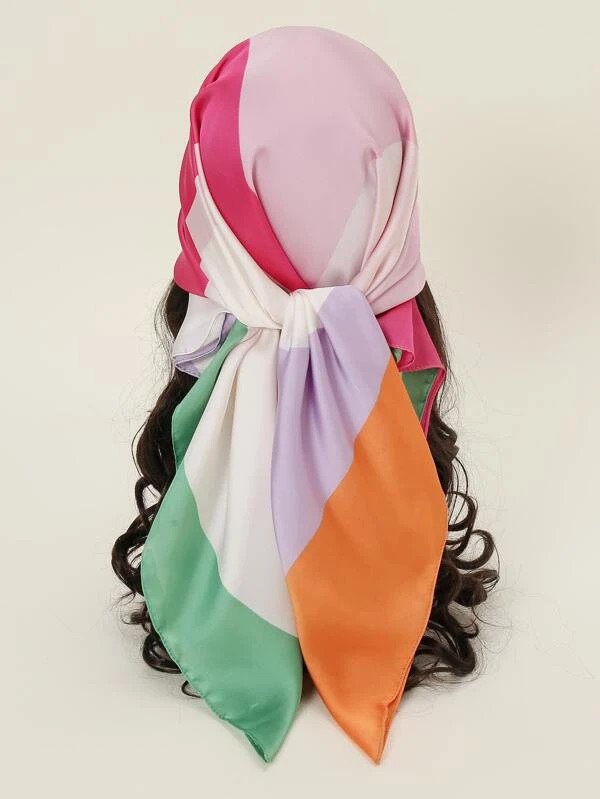 Color Block Bandana Women Scarf