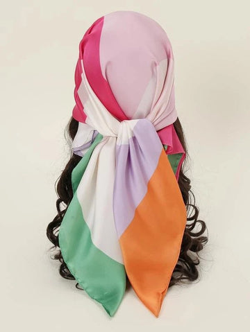 Color Block Bandana Women Scarf