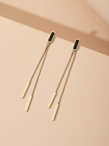 1pair Hollow Out Round Drop Earrings