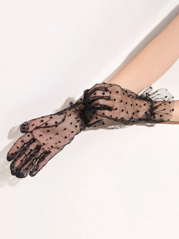 Polka Dot Mesh Gloves