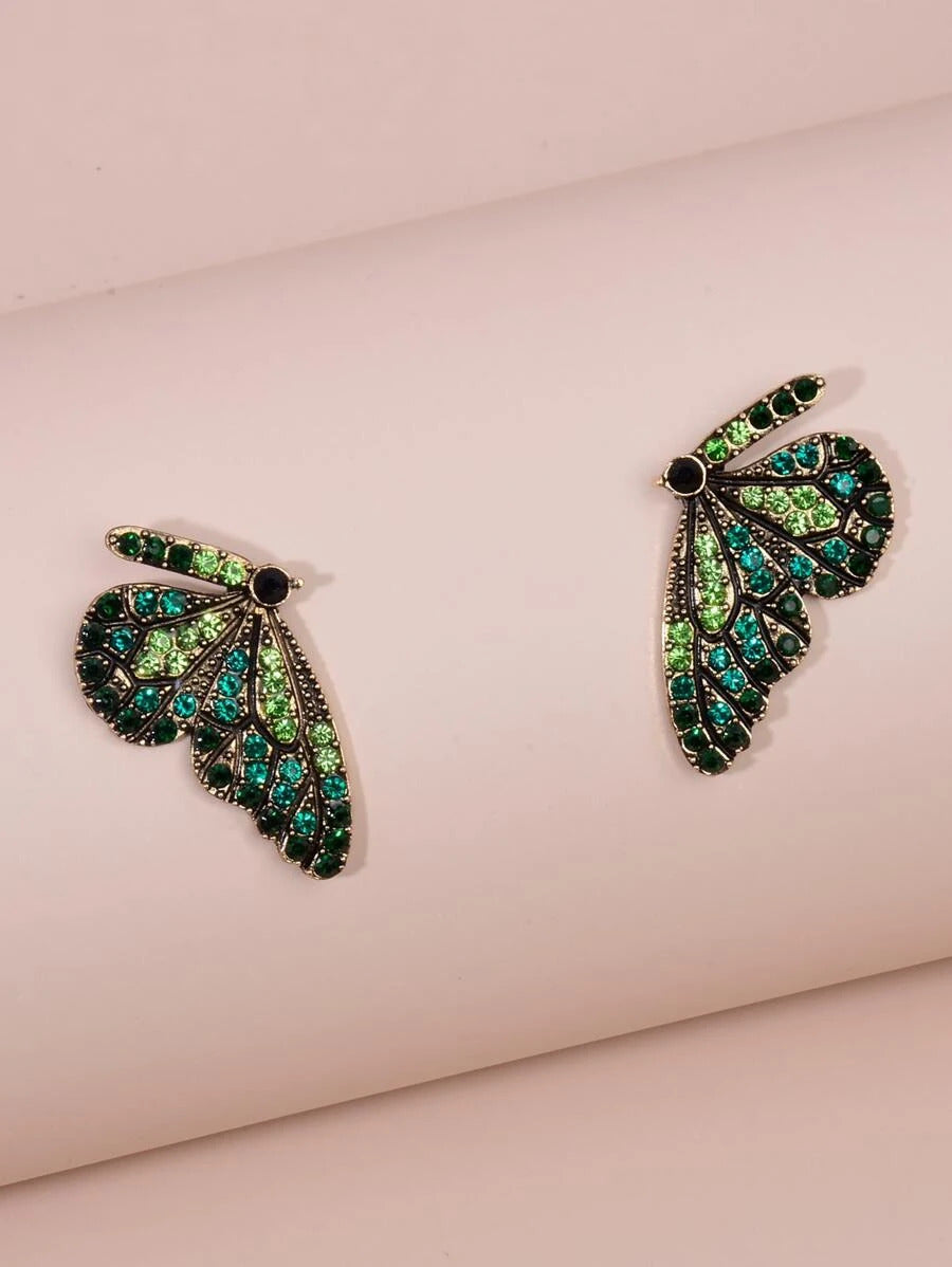 Rhinestone Butterfly Earrings