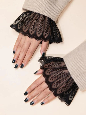 Hollow Out Lace Sleeve Gloves