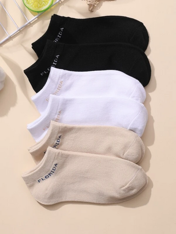 6pairs Letter Graphic Ankle Socks