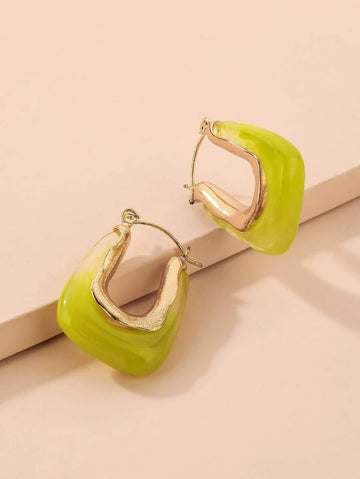 Geo Hoop Earrings