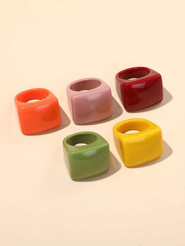 5pcs Resin Ring