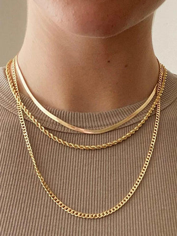 Minimalist Chain Layered Necklace
