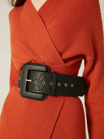 MOTF X Brooks Nader EYELET DETAIL SQUARE BUCKLE BELT