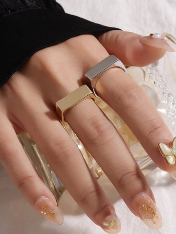 2pcs Simple Ring