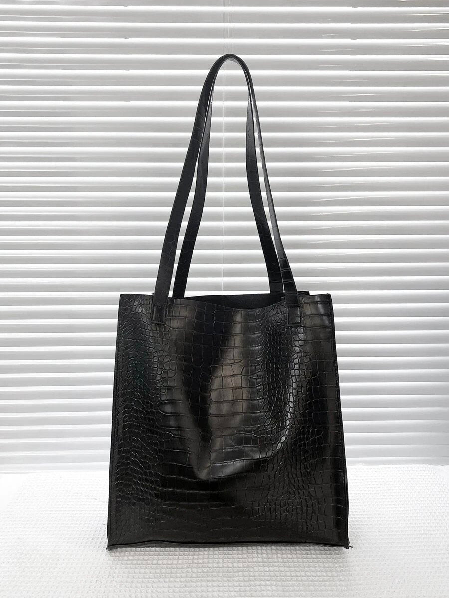 Crocodile Embossed Tote Bag